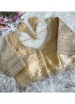 Soft Silk Beige Wedding Wear Sequins Work Readymade Blouse